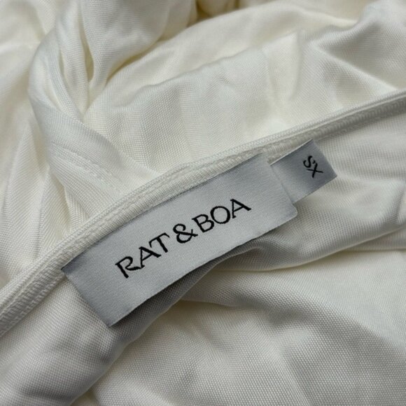 🆕 RAT & BOA 🧿 NWOT Winona White Slinky Cowl Neck Jersey Gown, Sz XS - Picture 12 of 16